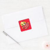 Valentijnse Stickers/Emoticon Vierkante Sticker (Envelop)