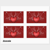 Valentijnse Stickers/hart Rechthoekige Sticker (Vel)