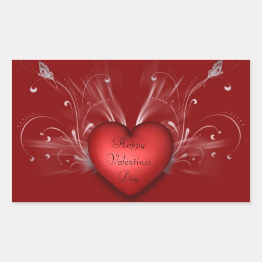 Valentijnse Stickers/hart Rechthoekige Sticker (Voorkant)
