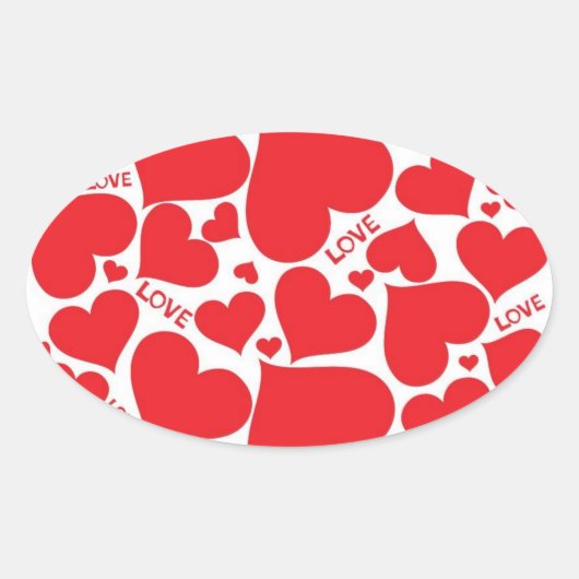 Valentijnse Stickers/liefde en hart Ovale Sticker (Voorkant)