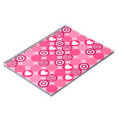 Valentijnse Stippen Schattige Roze Hart en Bloem P Notitieboek (Linkerzijde)