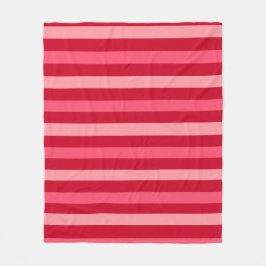 Valentijnse  Strepen van Rood en Roze Fleece Deken