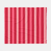 Valentijnse Strepen van Rood en Roze Fleece Deken (Voorkant (Horizontaal))