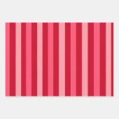 Valentijnse  Strepen van Rood en Roze Inpakpapier Vel (Voorkant 2)