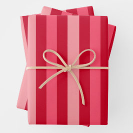 Valentijnse  Strepen van Rood en Roze Inpakpapier Vel