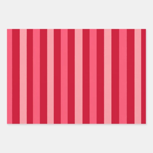 Valentijnse  Strepen van Rood en Roze Inpakpapier Vel (Voorkant)