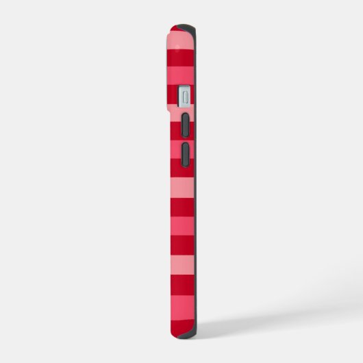 Valentijnse  Strepen van Rood en Roze iPhone 15 Case (Linkerkant)
