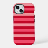 Valentijnse  Strepen van Rood en Roze iPhone 15 Case (Achterkant)