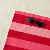 Valentijnse  Strepen van Rood en Roze Strandlaken (In situ)