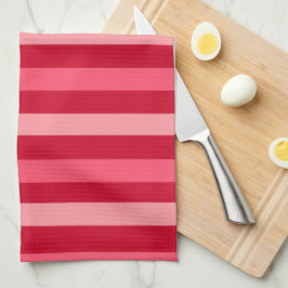 Valentijnse  Strepen van Rood en Roze Theedoek