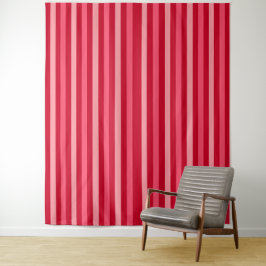 Valentijnse Strepen van Rood en Roze Wandkleed