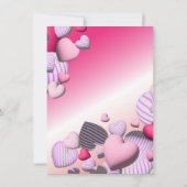 Valentijnse strips met roze en witte hartballonnen kaart (Achterkant)