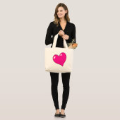 Valentijnse stutten grote tote bag (Voorkant (model))