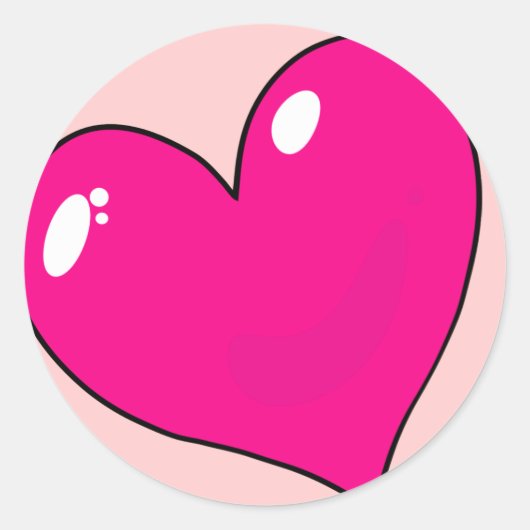 Valentijnse stutten ronde sticker (Voorkant)
