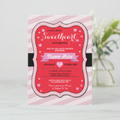 Valentijnse Sweetheart Baby shower Girl Love Invit Kaart (Staand voorkant)