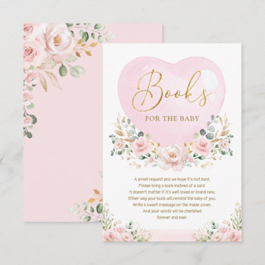 Valentijnse Sweetheart Bloemen voor Baby Girl Informatiekaartje (Voorkant / Achterkant)