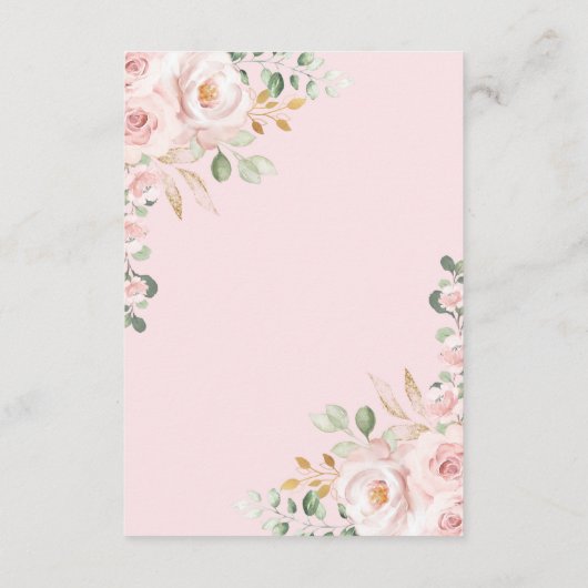 Valentijnse Sweetheart Bloemen voor Baby Girl Informatiekaartje (Achterkant)