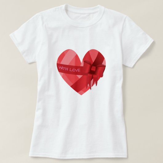 Valentijnse T-Shirt Red Heart Love van vrouwen (Design voorkant)