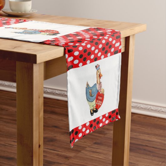 Valentijnse tablecloth Runner Duck Korte Tafelloper (Voorbeeld)