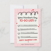 Valentijnse to-do lijst Kinder klaslokaal Valentij Kaart (Voorkant)