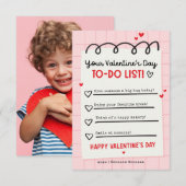 Valentijnse to-do lijst Kinder klaslokaal Valentij Kaart (Voorkant / Achterkant)