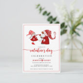 Valentijnse typografie en gnomen bedankkaart (Staand voorkant)