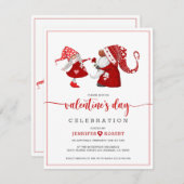 Valentijnse typografie en gnomen bedankkaart (Voorkant / Achterkant)