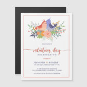 Valentijnse  typografie en Vogels in liefde uitnod (Voorkant / Achterkant)