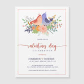 Valentijnse  typografie en Vogels in liefde uitnod (Voorkant)