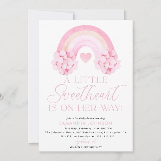 Valentijnse Uitnodiging, Lieverd Baby shower Kaart (Voorkant)