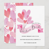 Valentijnse  Uitnodiging tot hartballonnen (Voorkant / Achterkant)