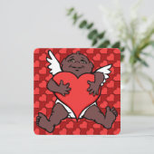 Valentijnse uitnodigingen Afrikaanse Cupid-Kaarten (Staand voorkant)