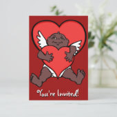 Valentijnse uitnodigingen Afrikaanse Cupid-Kaarten (Staand voorkant)