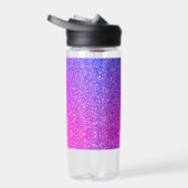 Valentijnse Unicorn Paars Roze Glitter Monogram Waterfles (Rechts)