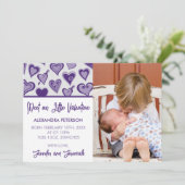 Valentijnse valentijn geboorte aankondiging onze k (Staand voorkant)