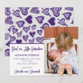 Valentijnse valentijn geboorte aankondiging onze k (Voorkant / Achterkant)