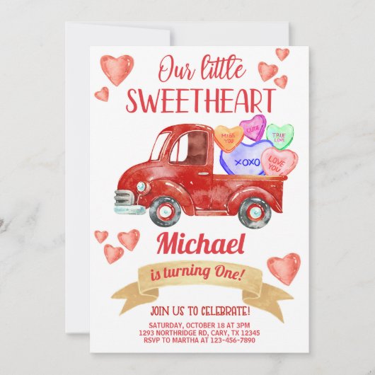 Valentijnse Valentijn jongen verjaardagsuitnodigin Kaart (Voorkant)