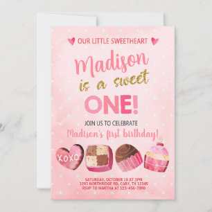 Valentijnse Valentijn meisje verjaardagsuitnodigin Kaart
