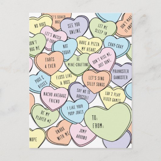 Valentijnse Valentijn oudere jongens in het klaslo Briefkaart (Voorkant)