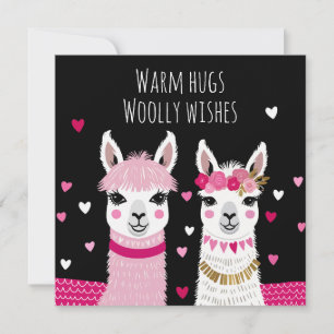 Valentijnse Valentijnen Whimsical Schattige lama's Kaart