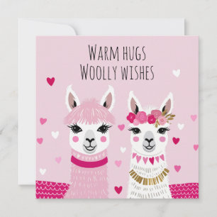 Valentijnse Valentijnen Whimsical Schattige lama's Kaart