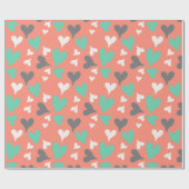 Valentijnse van het Patroon van het hart die papi Cadeaupapier (Vlak)