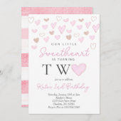 Valentijnse verjaardagsuitnodiging kaart (Voorkant / Achterkant)