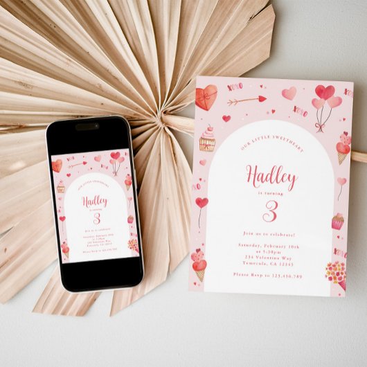 Valentijnse Verjaardagsuitnodiging Kaart