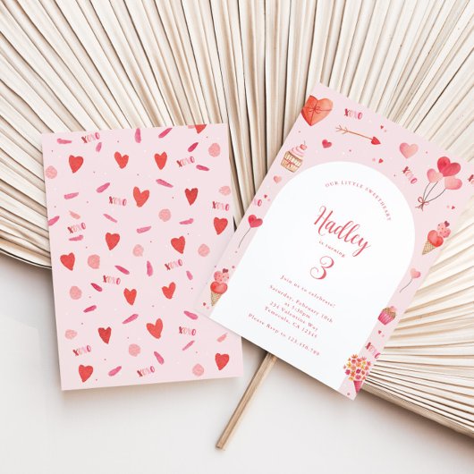 Valentijnse  Verjaardagsuitnodiging Kaart