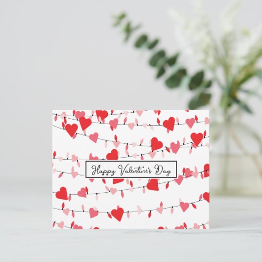 Valentijnse verlichting briefkaart (Staand voorkant)