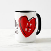 Valentijnse versie Mijn Valentijn - Aangepast wit Mok (Voorkant rechts)