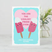 Valentijnse versie van de oudste vriend Popsicle G Feestdagenkaart (Staand voorkant)