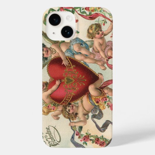 Valentijnse , Victoriaans engelen Cherubs hart Case-Mate iPhone Case (Achterkant)