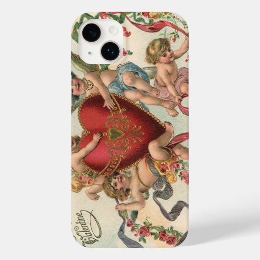 Valentijnse , Victoriaans engelen Cherubs hart Case-Mate iPhone Case (Achterkant)